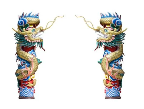 China Dragon Isolate, Chinese temple in Thailand. Stock-Fotos