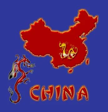China with dragons Stock Illustration