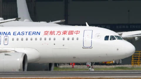 China Eastern Airbus A320neo B-32DY taxiing at Kuala Lumpur airport Stock Footage 346979520