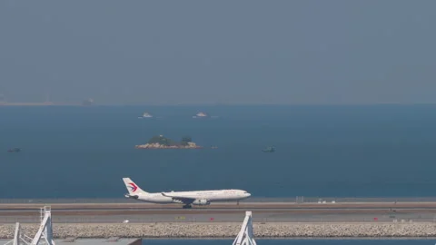 China Eastern Airlines arriving Stock Footage 314296634
