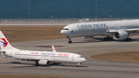 China Eastern Airlines on the runway Stock Footage 308273989