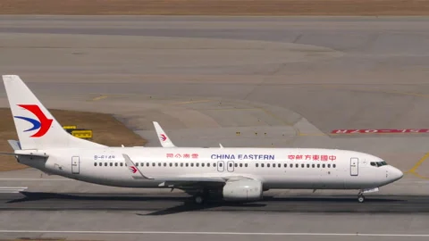 China Eastern Airlines take off Stock Footage 308284908
