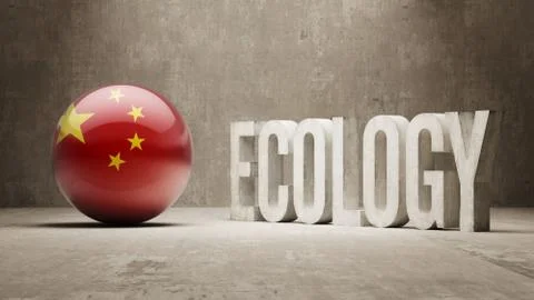 China. Ecology  Concept. Stock Illustration