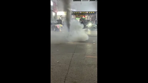 China: Electric bike explodes and catches fire on road in Guangdong, Chin... Stock Footage 332884062