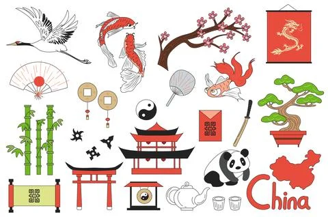 China Elements Mega Set Stock Illustration