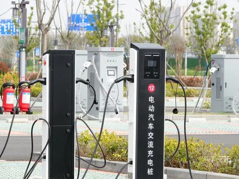 China EV Charging Infrastructure Stock Photos
