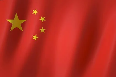 China flag, 3d render,8K Stock Illustration