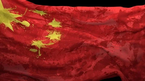 China Flag ANimation Background Video stock 124256111