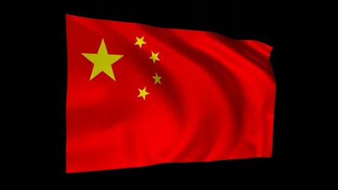 China flag animation Stock Footage 147081745