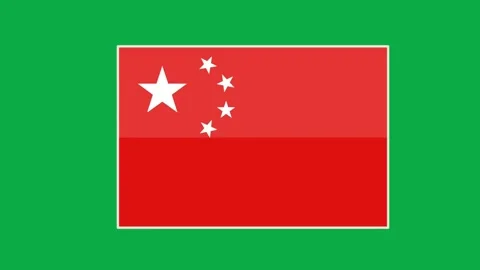 China flag animation on green screen background with smooth transition effects Stock Footage 331301249