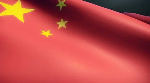 China  Flag Animation Loop Stock Footage 38008459