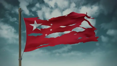 China flag The background is a dark sky Stockbeeldmateriaal 172563040