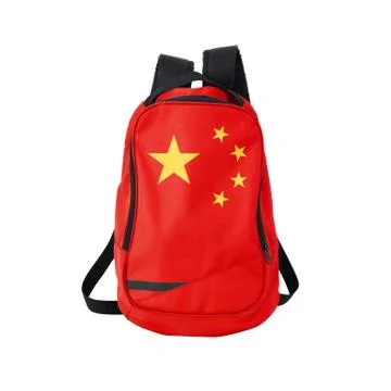 China flag backpack isolated on white Stock Photos