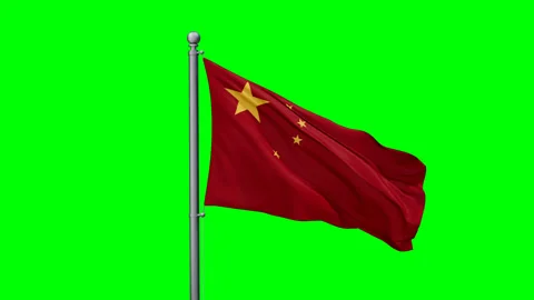 China flag chroma key Stock-Footage 284018639