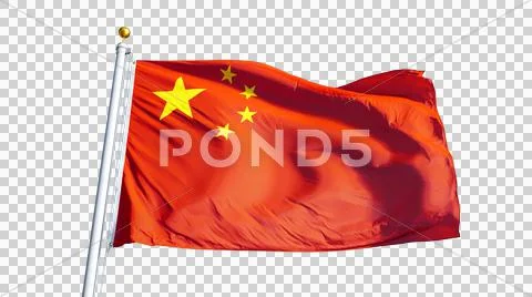 China flag, close up, isolated with alpha channel Stock Photos