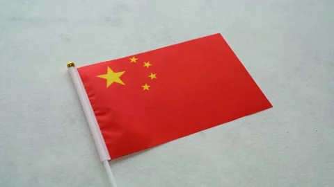 China flag close up on isolated background. Concept Chinese country flag. Stock Footage 344083614