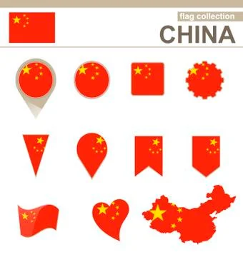 China Flag Collection Stock Illustration