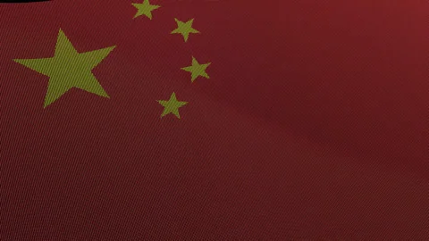 China Flag Digital Particle Waving Seamless Loop Animation on Black Backgroun Stock Footage 339302362