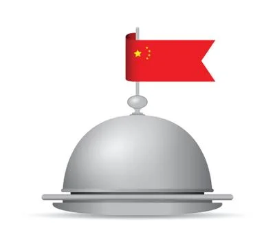 China flag dinner platter Stock-Illustration