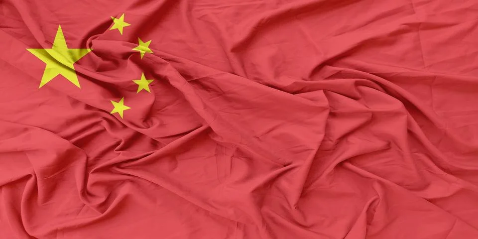 China  Flag fabric moving in the slow breeze Stock Photos