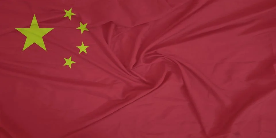 China Flag fabric rippling in the wind Stock Photos