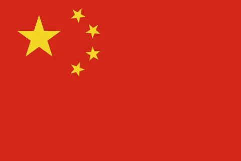 China flag flat vector illustration with five yellow stars Stock Illustration