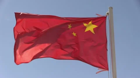 China flag 動画素材 12390028