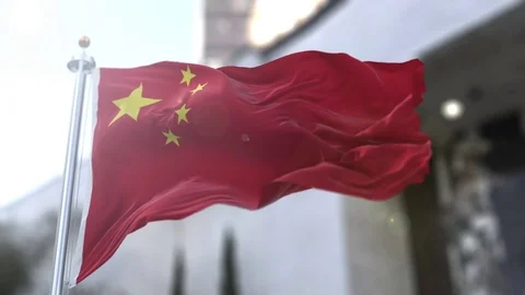China Flag Stock Footage