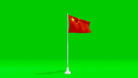 China flag green screen video. Russia flag 4k animation video Stock Footage 260517375