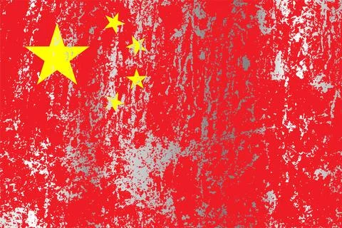 China flag with grunge effect. Stock Illustration