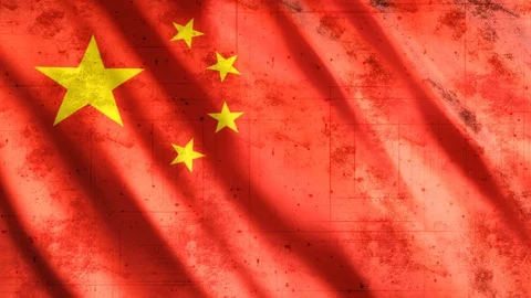 China Flag Grunge Stock Footage 123711319