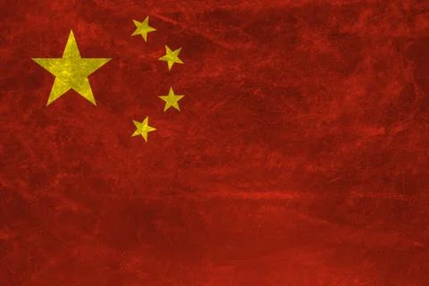 China flag with grunge texture background . Stock Photos