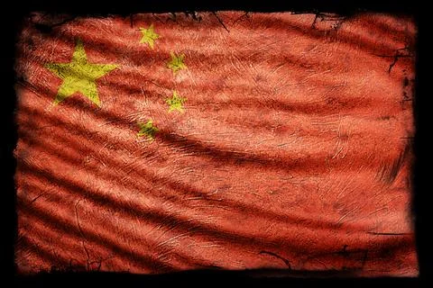 China Flag, Grunge Texture Illustrazione stock