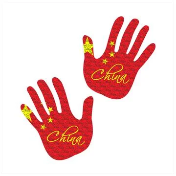 China flag hand vector Stock Illustration