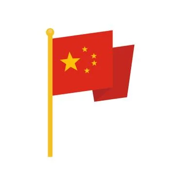 China flag icon, flat icon eps10 Illustrazione stock