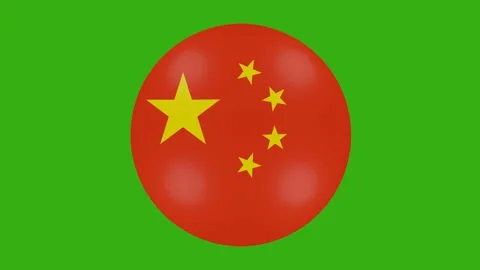 China flag icon Stock Footage 153833379
