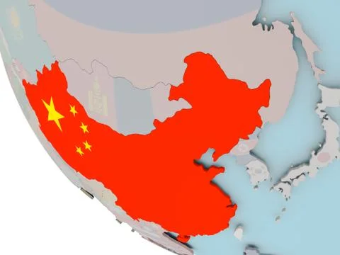 China with flag illustration Stock Illustration