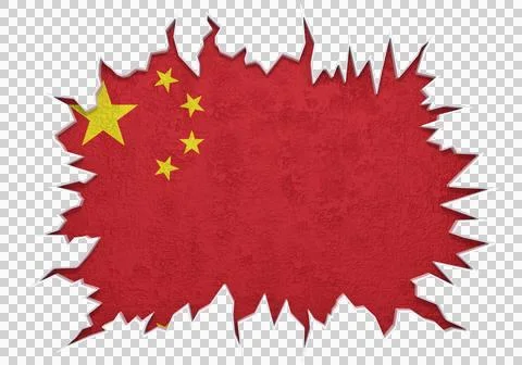 China flag inside cracked wall Stock-Illustration