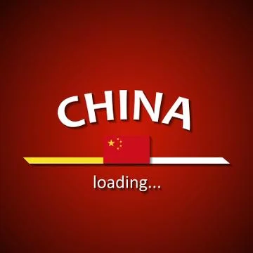China flag loading bar - tourism banner for travel agencies Stock Illustration