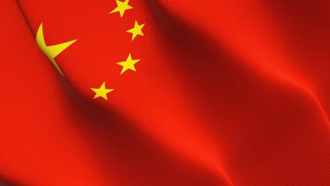 China flag loop waving on wind. Stock Footage 119193271