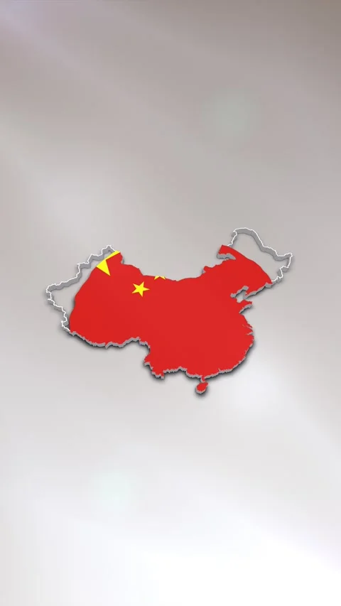 China Flag on Map Stock Footage 278172838