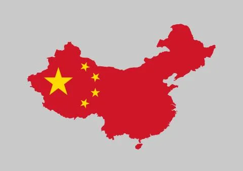 China flag map Stock Illustration