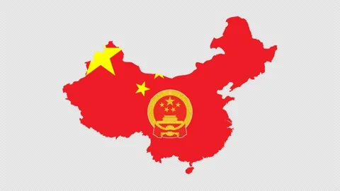 China flag map outline, Map of china, china map white outline Animated Stock Footage 206352286