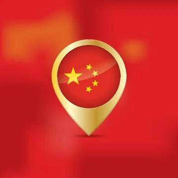 China Flag Map Pointer Stock Illustration