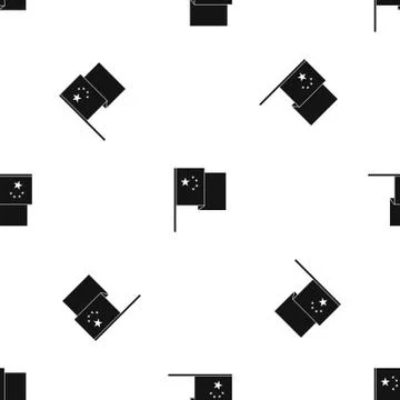China flag pattern seamless black Illustrazione stock
