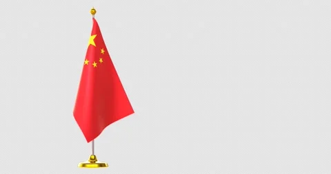 China flag on pole for countries summit Video stock 210523508