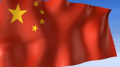 China Flag - Set of 3 Angles with Masks [3WaveSeries] Stock Footage 103325366