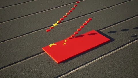 China Flag - Slow Motion Stock Footage 318736802