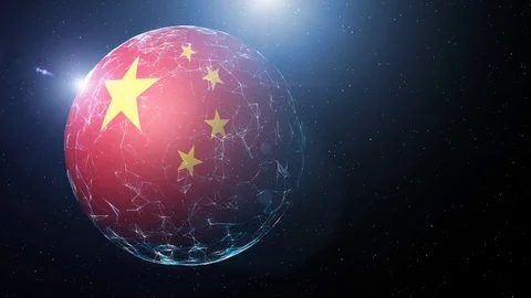 China flag on sphere roatation background Vídeos de archivo 126545475