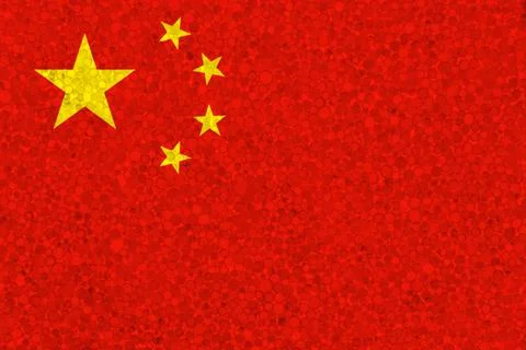 China flag on styrofoam texture Stock Illustration